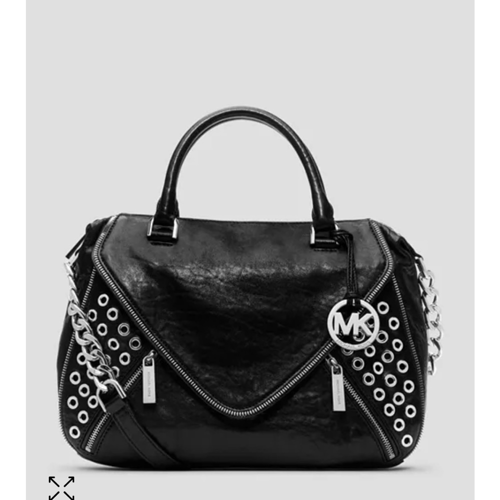 Michael Kors Odette Grommet black satchel
